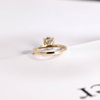 Solid Gold Oval Cut Moissanite Engagement Ring with Black Moissanite Hidden Halo
