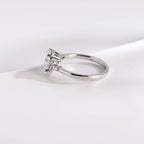 Solid Gold Oval Cut Cluster Moissanite Engagement Ring, Promise Ring