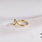Solid Gold Princess Cut Moissanite Engagement Ring, Promise Ring
