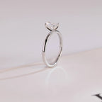 Solid Gold Pear Cut Moissanite Engagement Ring,