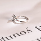 Solid Gold Round Moissanite Engagement Ring, Aquamarine & Ruby Side Stone Ring