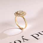 Solid Gold Round Cut Moissanite Engagement Ring, Promise Ring