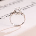 Solid Gold Oval Cut Moissanite Engagement Ring, Wedding Ring