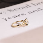 Solid Gold Oval Moissanite Engagement Ring, Bypss Proposal Ring