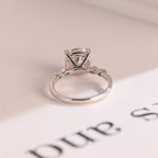 Solid Gold Round Moissanite Engagement Ring, Promise Ring for Her