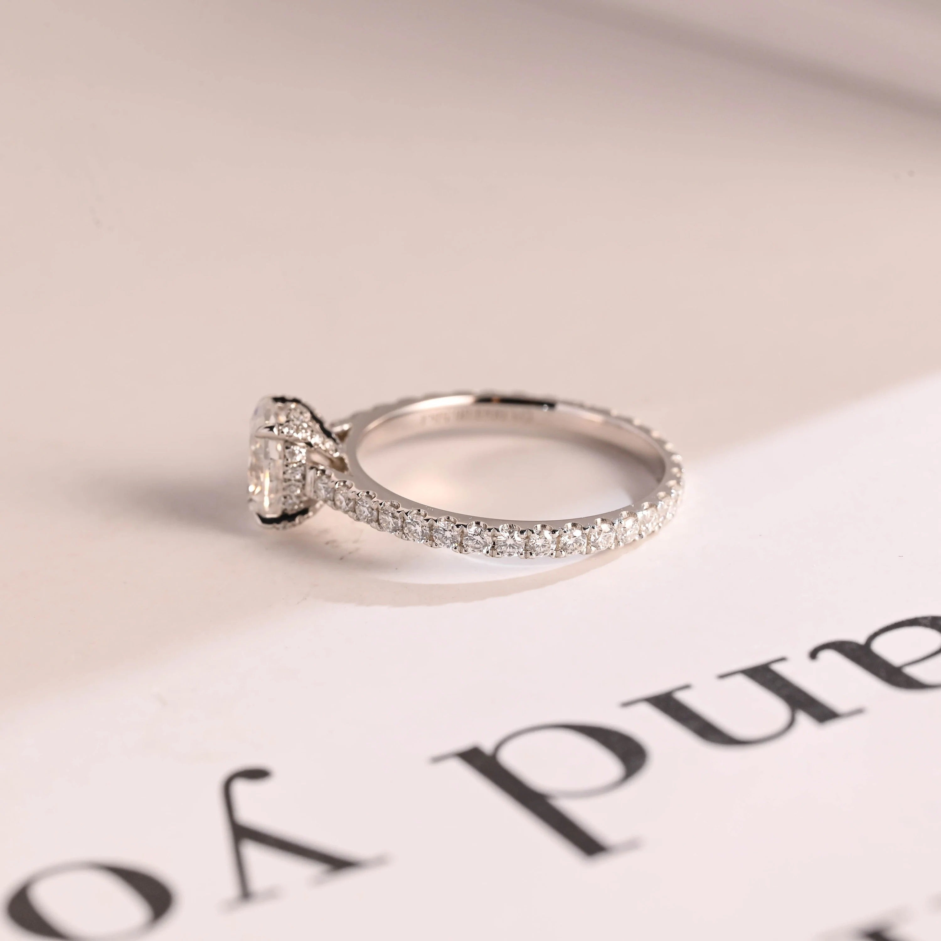 Solid Gold Oval Cut Moissanite Engagement Ring, Proposal Ring