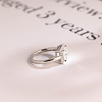 Solid Gold Princess Cut Moissanite Engagement Ring, Promise Ring