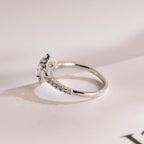 Solid Gold Halo Crushed Ice Oval Moissanite Engagement Ring, Half Eternity Proposal Ring