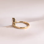 Solid Gold Marquise Moissanite Engagement Ring with Accent Stones