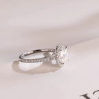 Solid Gold Oval Moissanite Engagement Ring with Ruby & Emerald (Copy)