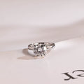 Solid Gold Round Cut Moissanite Engagement Ring with Hidden Halo