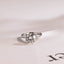 Solid Gold Round Cut Moissanite Engagement Ring with Hidden Halo
