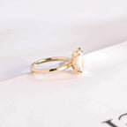 Solid Gold Minimalist Pear Moissanite Engagement Ring