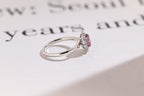 Solid Gold Oval Cut Moissanite Purple Sapphire Engagement Ring