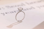 Solid Gold Tulip Flower Pave Pear Moissanite Engagement Ring, Promise Ring