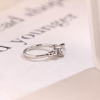 Dainty Solid Gold Round Moissanite Engagement Ring, Promise Ring