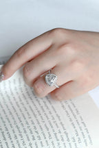 Solid Gold Trillion Cut Moissanite Engagement Ring, Halo Triangle Wedding Ring