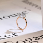 Solid Gold Two Tone Princess Cut Moissanite Engagement Ring, Proposal Ring