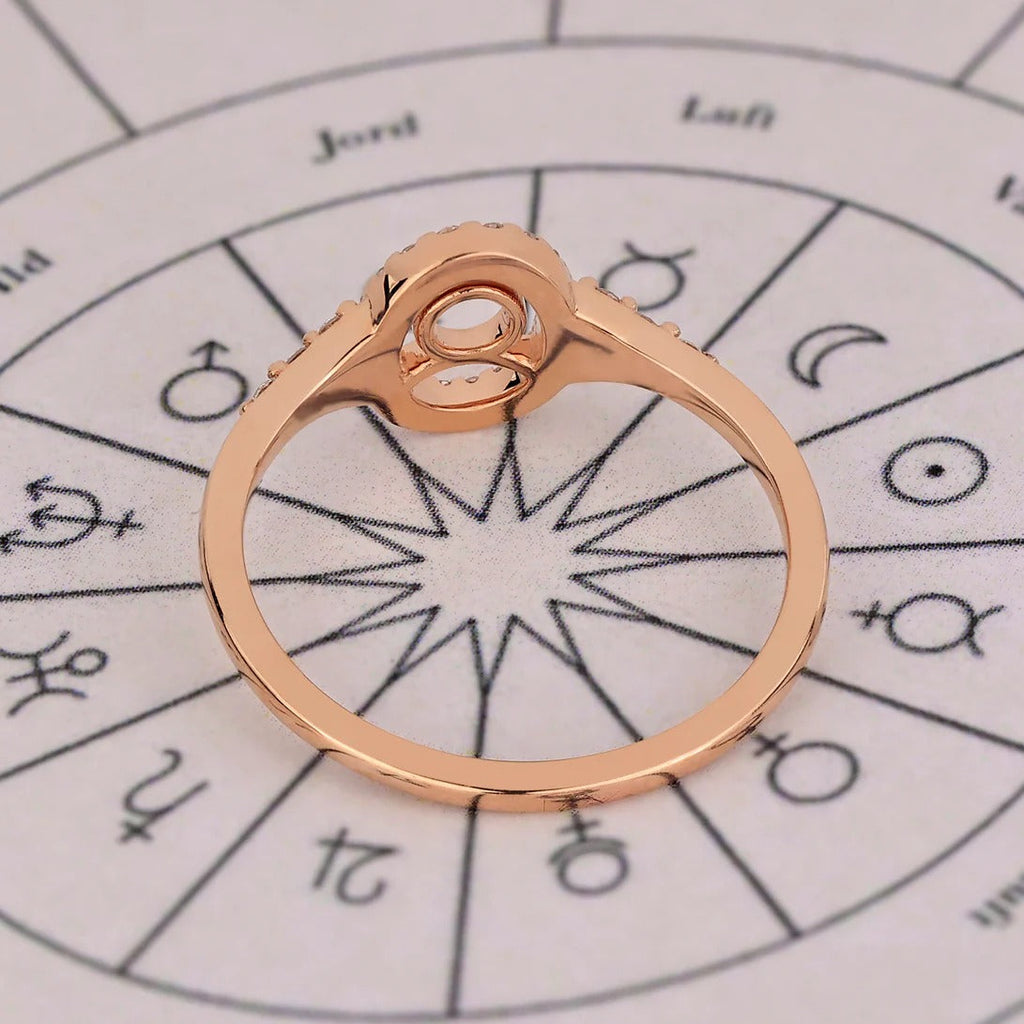 0.45 TCW Round Side Stone Taurus zodiac Ring