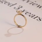 Solid Gold East-West Pear Moissanite Engagement Ring