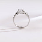 Solid Gold Oval Cut Cluster Moissanite Engagement Ring, Promise Ring