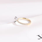 Solid Gold Two Tone Princess Cut Moissanite Engagement Ring, Anniversary Gift for Her