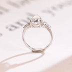 Solid Gold Pear Moissanite Engagement Ring, Proposal Ring for Her