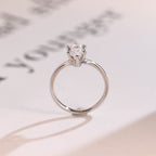 Solid Gold Marquise Cut Moissanite Engagement Ring, Promise Ring