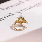 Solid Gold Princess Cut Moissanite Engagement Ring, Custom-Made Ring Available