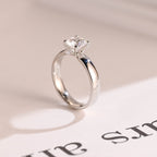 Solid Gold Minimalist Round Moissanite Engagement Ring, 3.5mm Width Band Ring