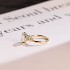 Solid Gold Oval Moissanite Engagement Ring, Bypss Proposal Ring