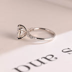 Solid Gold Round Moissanite Engagement Ring, Promise Ring for Her