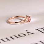 Solid Gold Round Cut Pink Sapphire Engagement Ring, Promise Ring