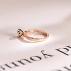Solid Gold Round Moissanite Engagement Ring, Twisted Band Half Pave Anniversary Ring