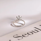 Solid Gold Half Eternity Round Moissanite Engagement Ring, Anniversary Gift for Wife