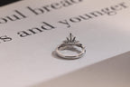Solid Gold Pear Moissanite Engagement Ring, Twisted Band Half Eternity Bridal Ring