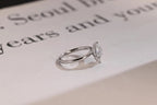 Solid Gold Pear Moissanite Engagement Ring with Accent Stone, Tear Drop Ring