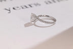 Solid Gold Tulip Flower Pave Pear Moissanite Engagement Ring, Promise Ring