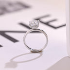 Solid Gold Princess Moissanite Engagement Ring, Proposal Ring