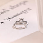 Dainty Solid Gold Round Moissanite Engagement Ring, Promise Ring