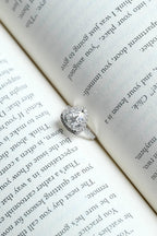 Solid Gold Trillion Cut Moissanite Engagement Ring, Halo Triangle Wedding Ring
