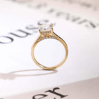 Solid Gold Princess Cut Moissanite Engagement Ring, Promise Ring