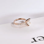 Solid Gold Princess Cut Moissanite Engagement Ring, Anniversary Gift for Her