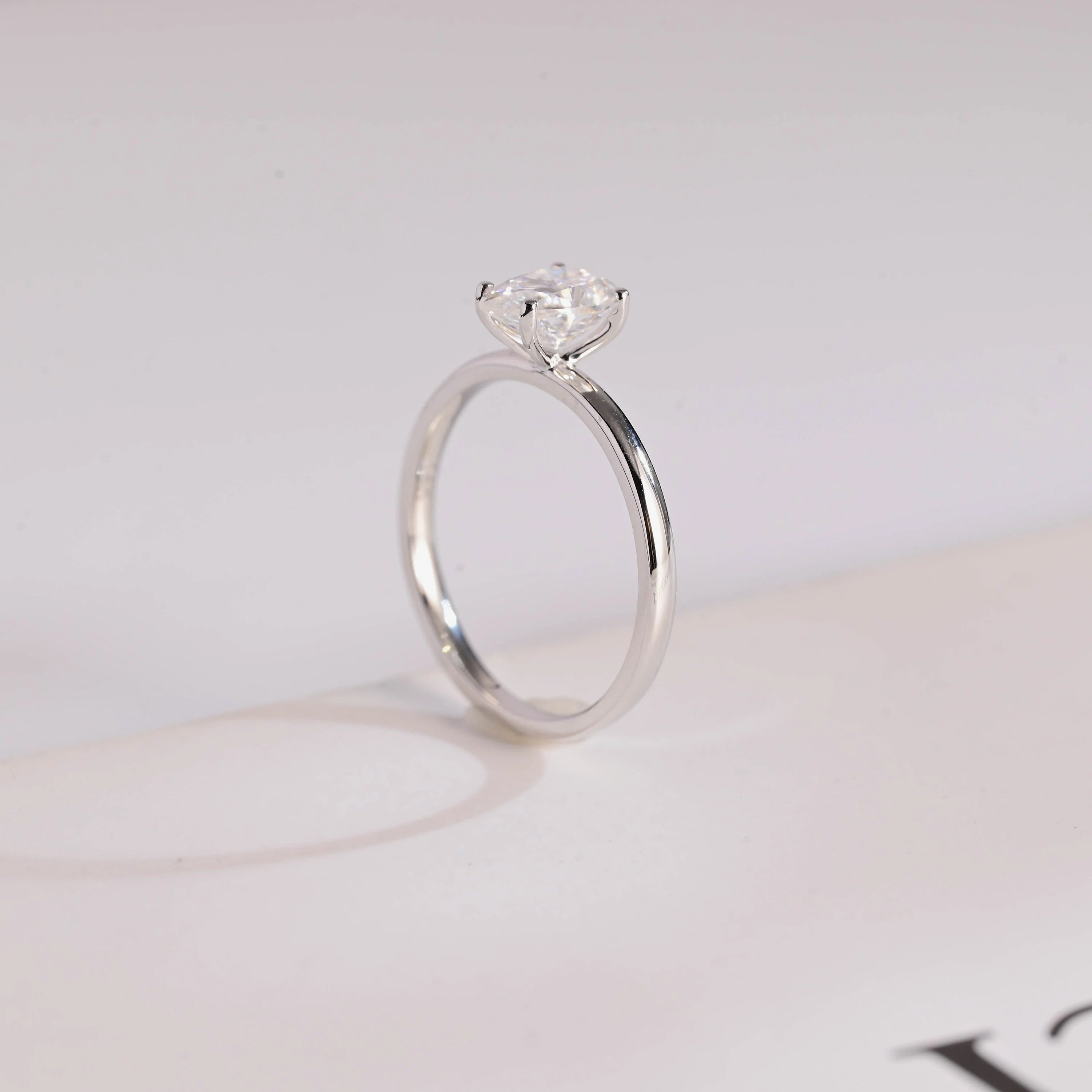 Solid Gold Pear Cut Moissanite Engagement Ring, Secondary image