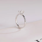 Solid Gold Pear Cut Moissanite Engagement Ring,