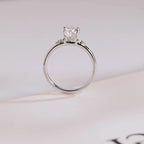 Solid Gold Pear Cut Moissanite Engagement Ring with Side Stone