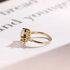 Solid Gold Princess Cut Moissanite Engagement Ring, Custom-Made Ring Available