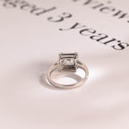 Solid Gold Princess Cut Moissanite Engagement Ring, Promise Ring