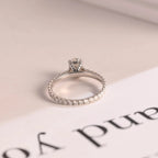 Solid Gold Oval Cut Moissanite Engagement Ring, Proposal Ring