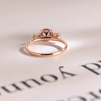 Solid Gold Round Cut Pink Sapphire Engagement Ring, Promise Ring